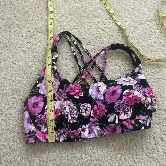 Victoria Secret PINK Sports Bralette Bra Black Purple Racerback Strappy Size Med - Picture 12 of 13